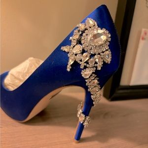Badgley Mischka Royal Blue Peep toe pumps